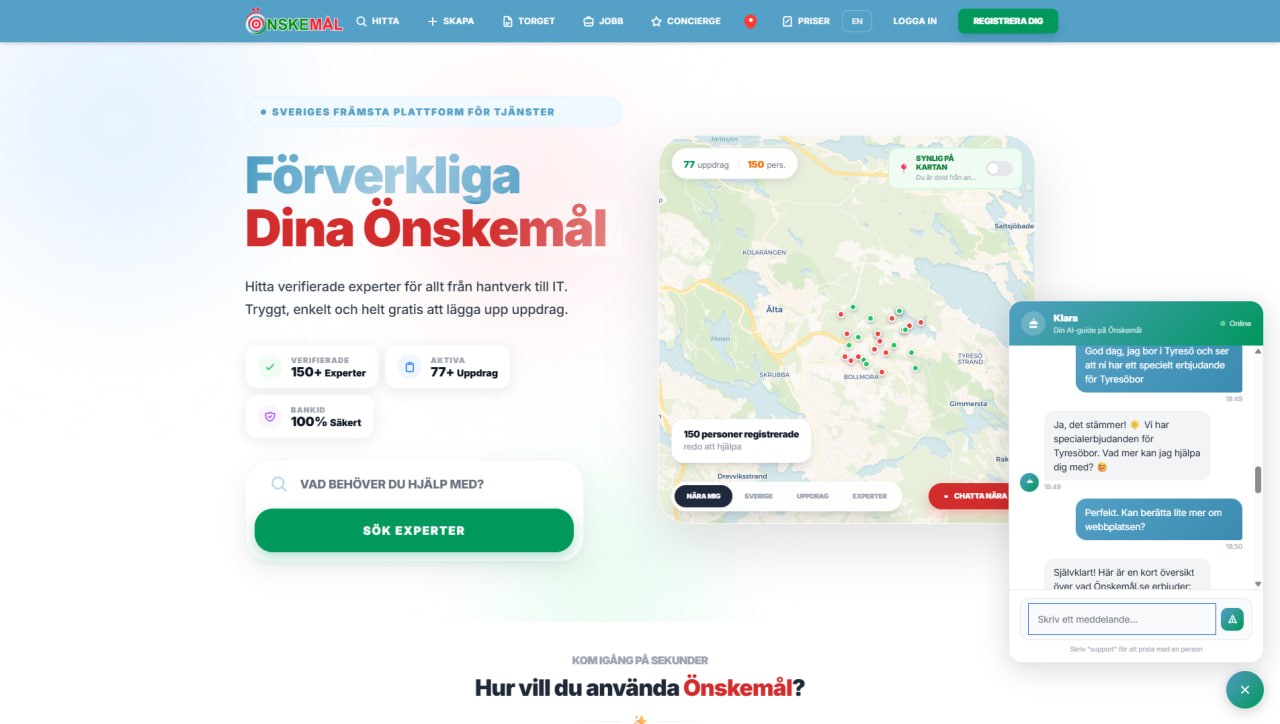 Önskemål.se — Förverkliga dina önskemål i Tyresö